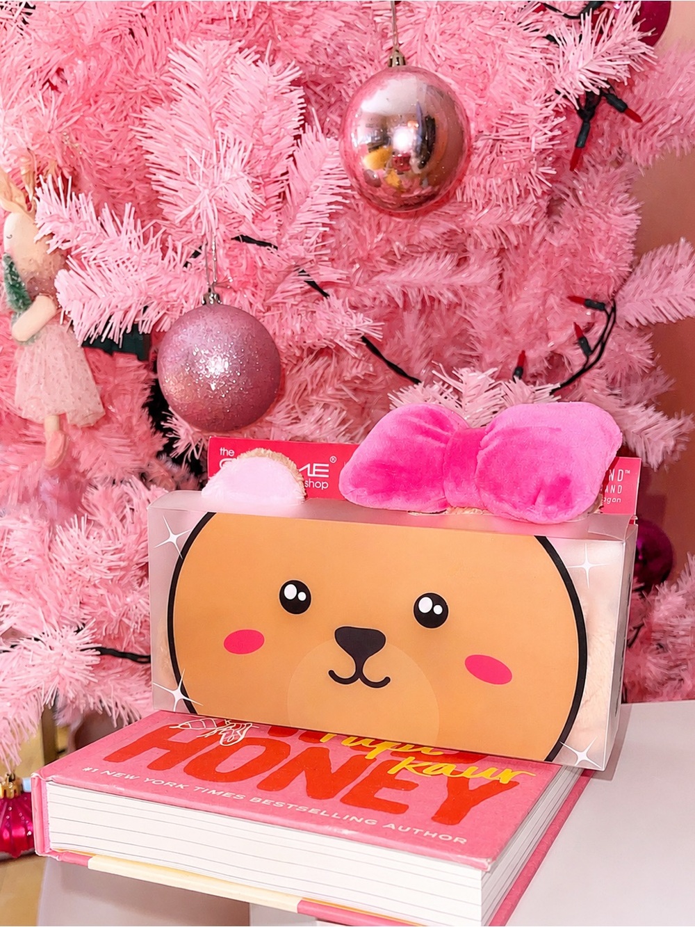 Plush Pink Bear Headband for Women – Cozy Hair Accessory